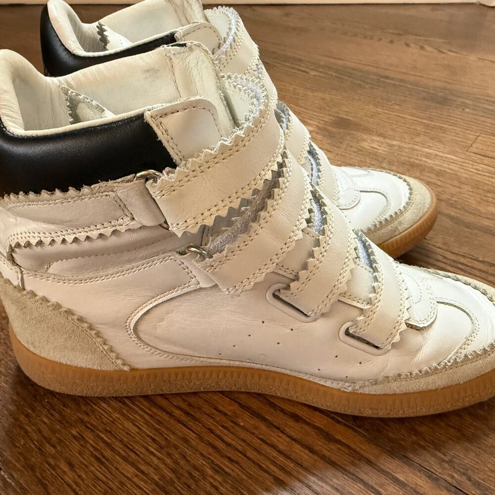 Isabel Marant White Wedge Sneakers Size EU 39 - Picture 6 of 11